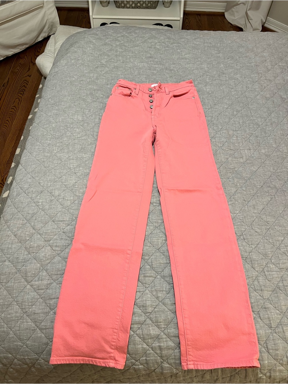 Women's High-Rise Pink Straight-Leg Jeans